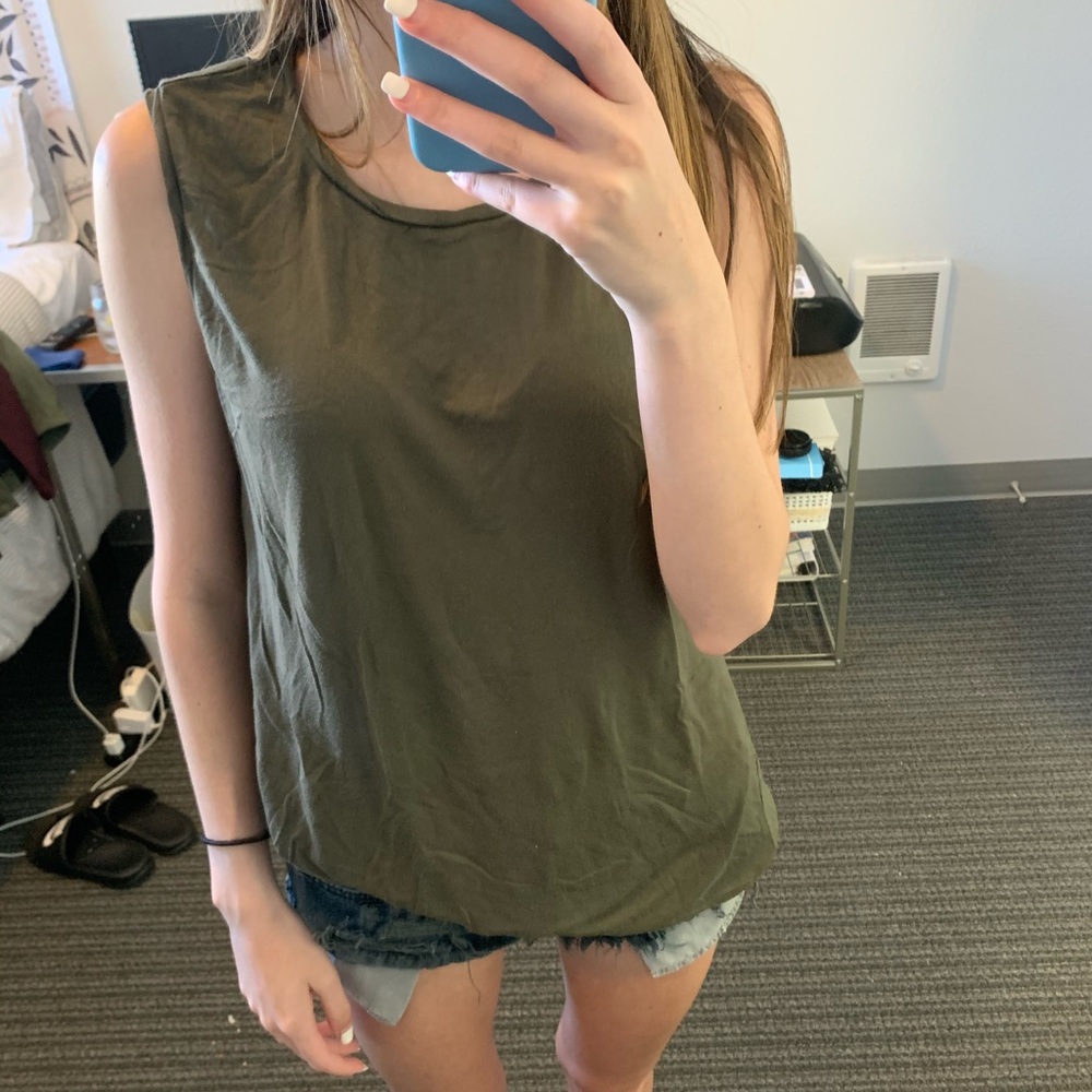 Olive green tank top